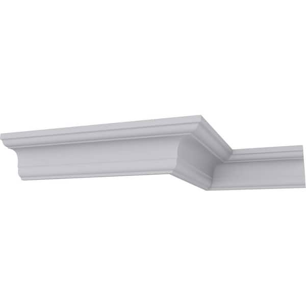 Ekena Millwork SAMPLE - 2-1/4 in. x 12 in. x 2-1/4 in. Polyurethane Jefferson Traditional Smooth Crown Moulding