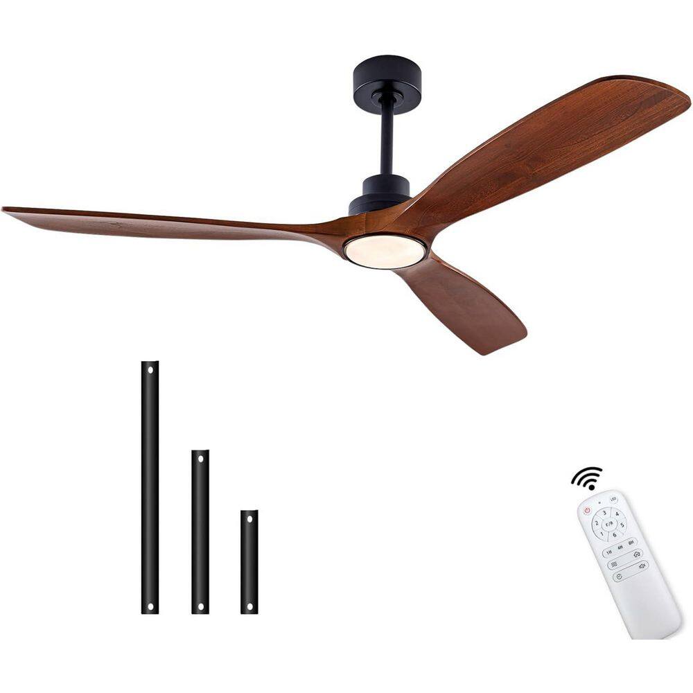 72 in. Smart Black Indoor Solid Wood Standard Ceiling Fan with Lights, Remote Included, Downroad Mount for Living Room price history on PriceWatchPro