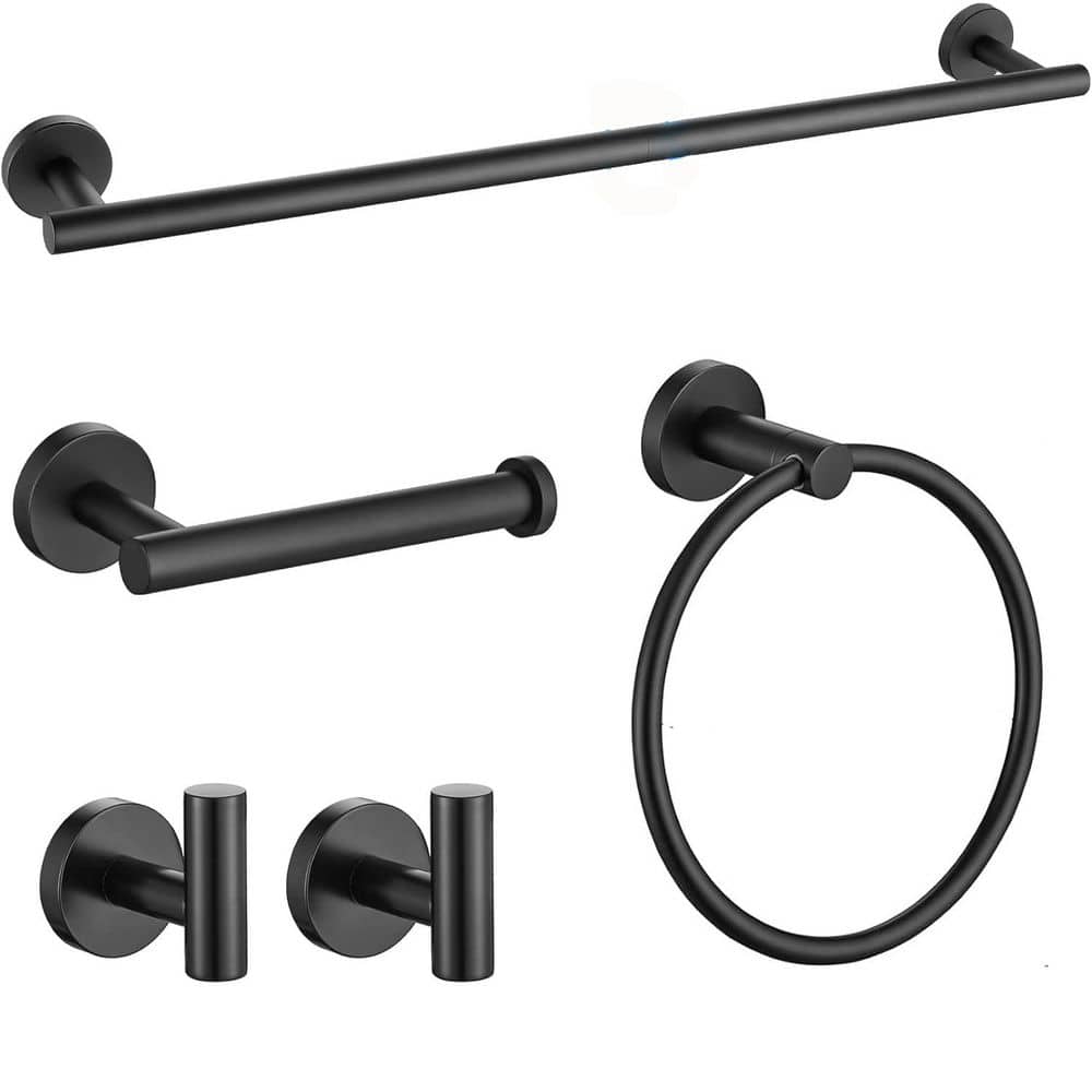 Bathroom Towel Holder, 21.3 in. Wall Mounted Adjustable Towel Bar Set in Ma
