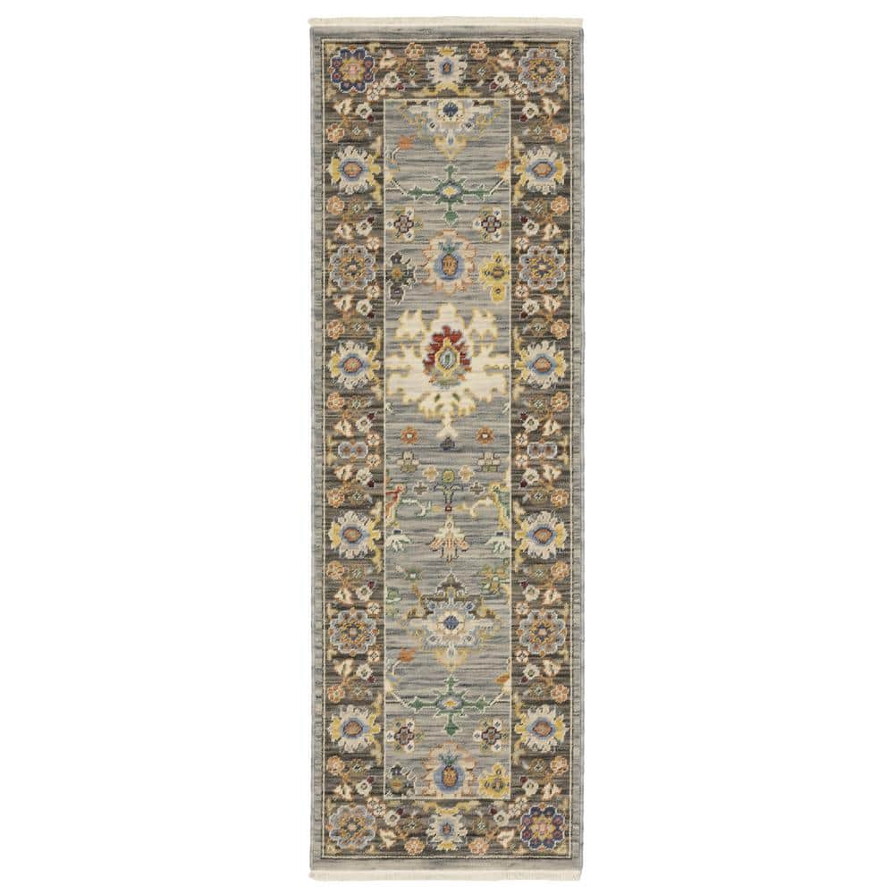 Lavista Blue/Multi-Colored 2 ft. x 6 ft. Classic Persian Oriental Wool/Nylon Blend Indoor Runner Area Rug price history on PriceWatchPro