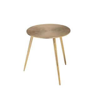 Mariana 16.3 in. Gold Round Metal End Table