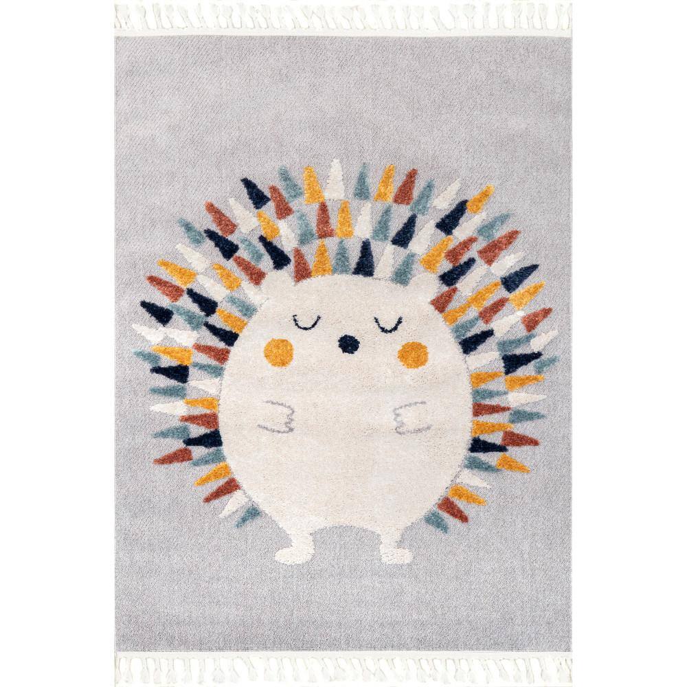 Hedgehog Rug nuLOOM Amiah Hedgehog High-Low Kids Tasseled Multicolor 5 ft. x 8 ft ...