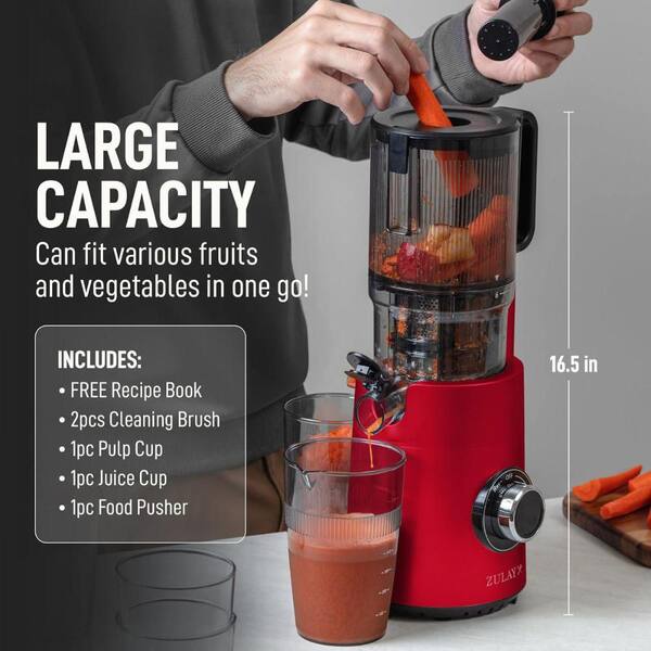 Zulay Kitchen Cold Press 200W 16oz Juicer Slow Masticating with