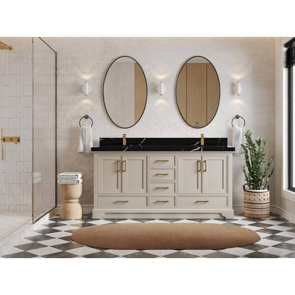 Willow Collections Charlotte 72 in. Double Sink Freestanding Black
