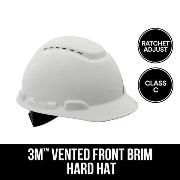 3M White Vented Hard Hat with Ratchet Adjustment