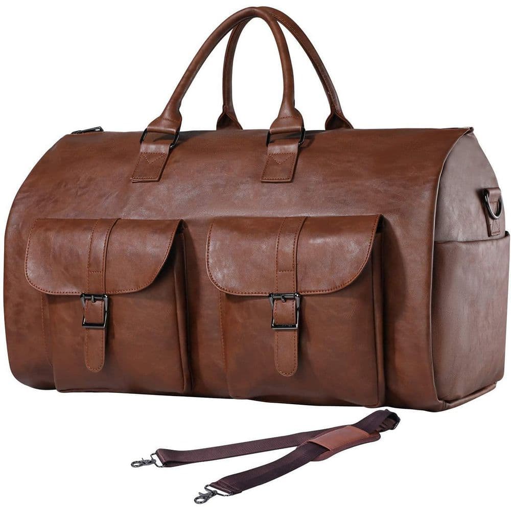 Brown-A Convertible Travel Garment Bag, Carry on Garment Duffel Bag, 2 in 1 Hanging Suitcase Suit Business Travel Bag price history on PriceWatchPro