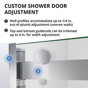 Essence 56-60" Matte Black Frameless Sliding Shower Door