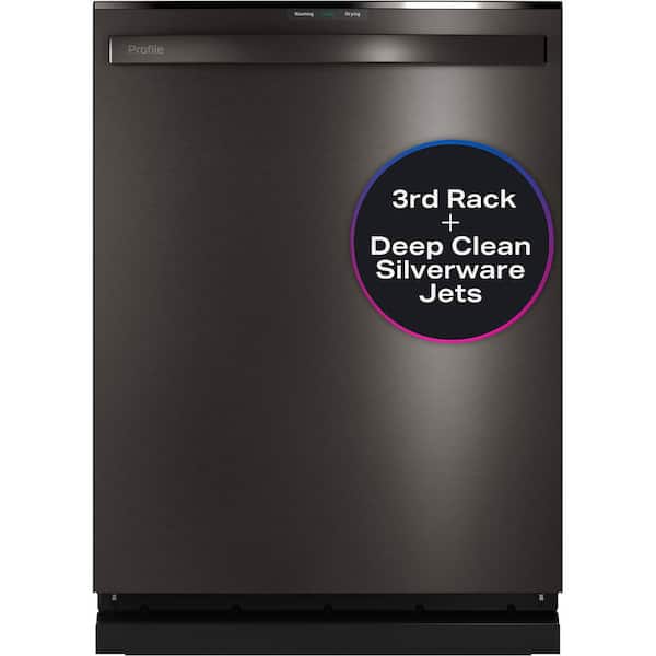 GE 24 in. Built-In Top Control Black Stainless Steel Dishwasher w/Stainless Tub, 3rd Rack, 45 dBA