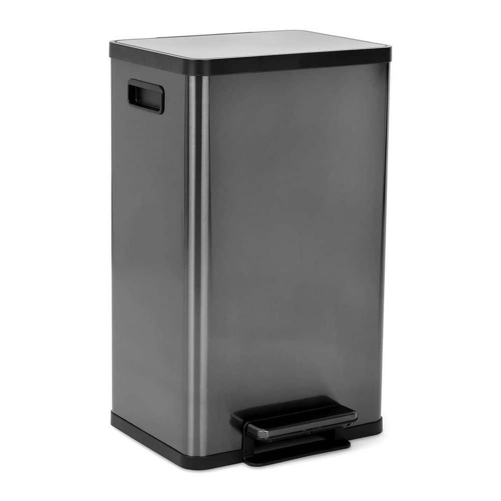 13.2 Gal. Stainless Steel Step Trash Can with Soft-Close Lid and Foot Pedal, Gunmetal price history on PriceWatchPro