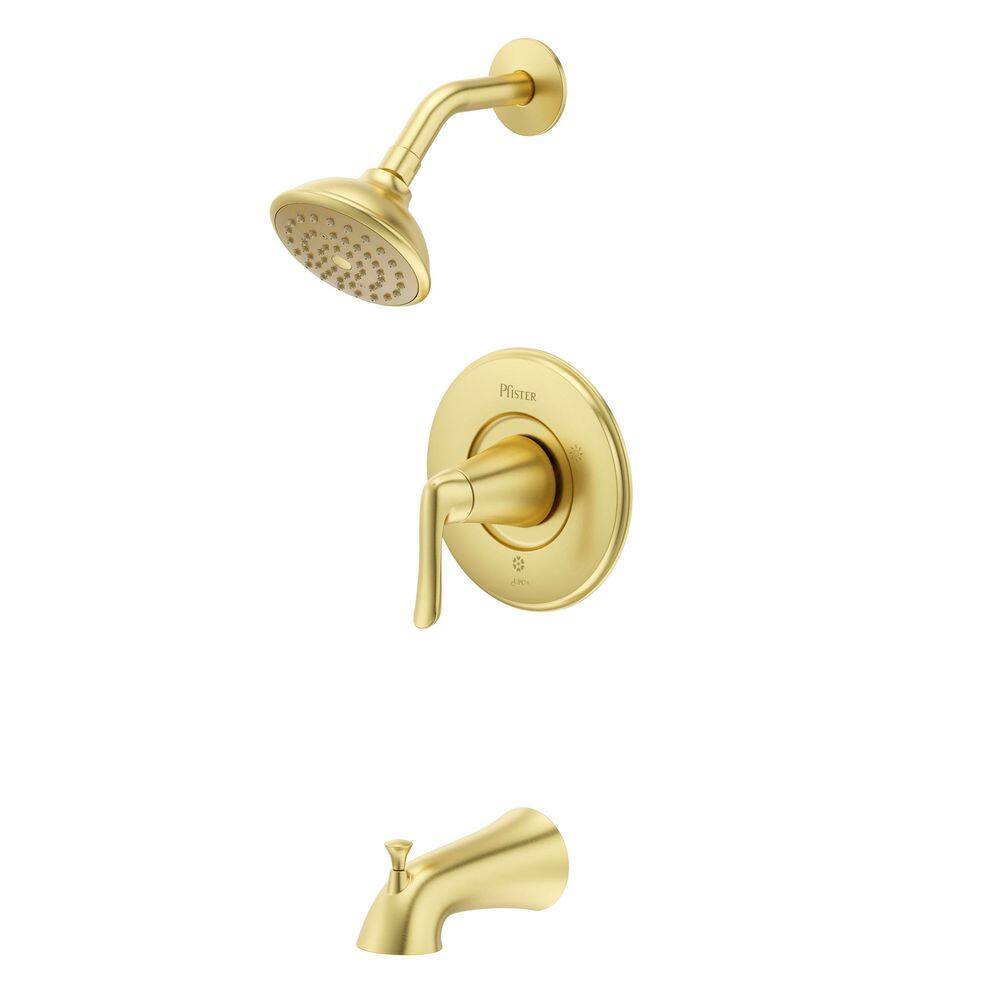 Willa 1-Spray Patterns with 1.8 GPM 4.438 in. Wall Mount Rain Spray Fixed Shower Head in Brushed Gold price history on PriceWatchPro