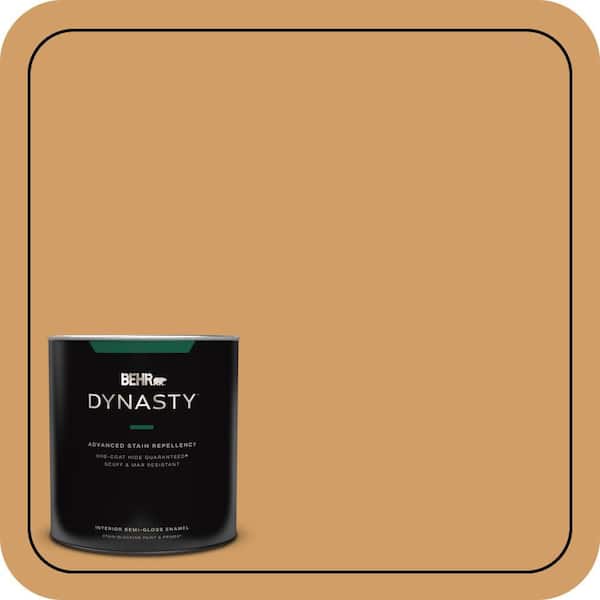 BEHR DYNASTY 1 qt. #MQ4-08 Golden Aura One-Coat Hide Semi-Gloss Enamel Interior Stain-Blocking Paint and Primer