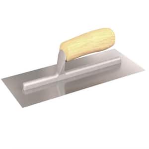 11 in. x 4-1/2 in. Straight Edge Finishing Trowel with Wood Handle