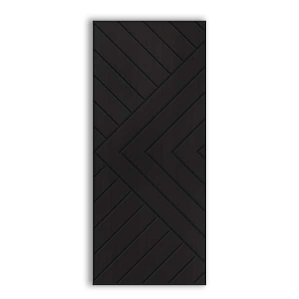 CALHOME 32 in. x 96 in. Hollow Core Black Stained Composite MDF Interior Door Slab