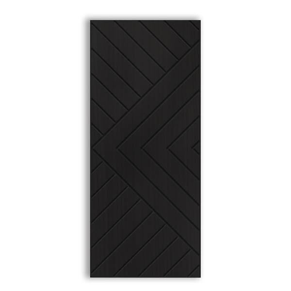 CALHOME 34 in. x 96 in. Hollow Core Black Stained Composite MDF Interior Door Slab