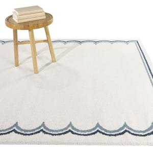 Marinatos Cream 8 ft. x 10 ft. Border Area Rug