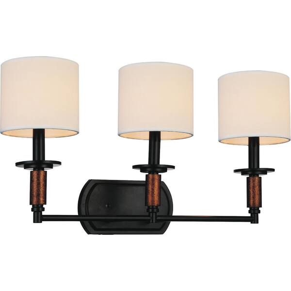 CWI Lighting Sia 3-Light Black Sconce