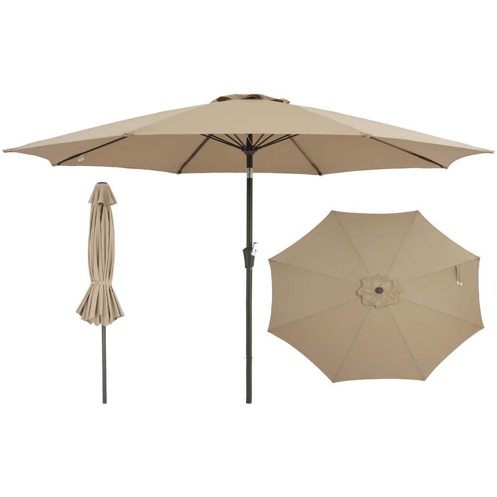10FT Outdoor Market Umbrella, 8 Sturdy Ribs, Crank Lift and Push Button Tilt, for Patio Pool Yard Garden, Tan price history on PriceWatchPro