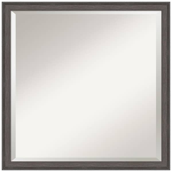 Amanti Art Florence Pewter 21.75 in. x 21.75 in. Beveled Casual Square Framed Bathroom Wall Mirror in Silver