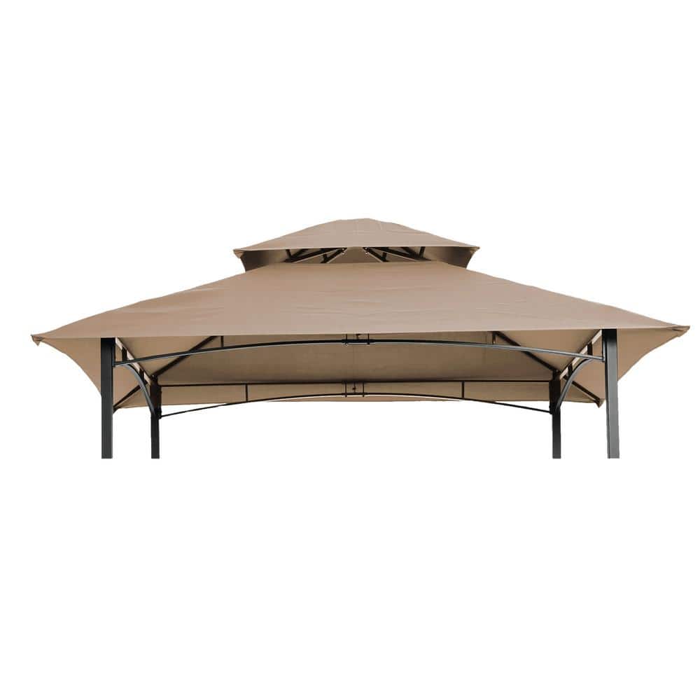 8 ft. x 5 ft. Grill Gazebo Replacement Canopy, Double Tiered BBQ Tent Roof 