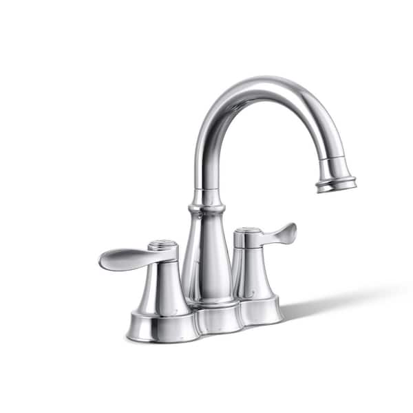 KOHLER Bellera 4 in. Centerset Double-Handle Bathroom Faucet in Polished Chrome