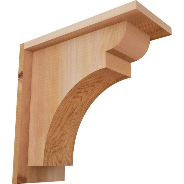 Ekena Millwork 5-1/2 in. x 12 in. x 12 in. Western Red Cedar Yorktown Smooth Corbel with Backplate