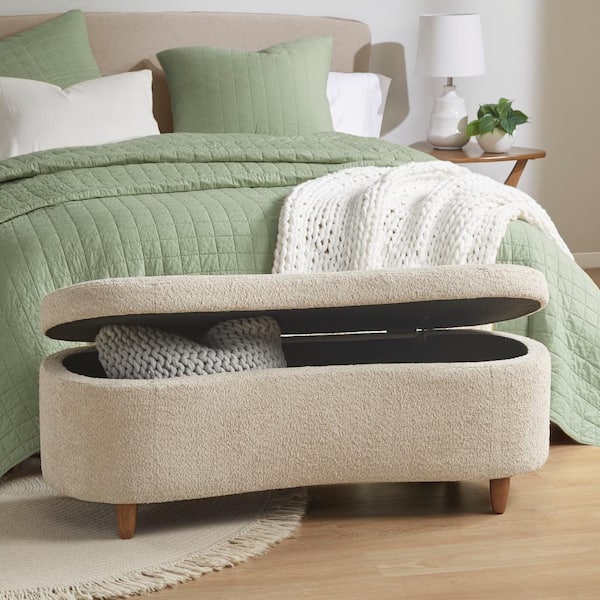INK+IVY Dark Brown Faux Leather Upholstered Storage Bench 50 in. x 17 in. x18 in. Entryway Bench and Bedroom Bench End of Bed