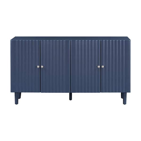 Unbranded 58.1 in. W x 16.6 in. D x 32.1 in. H Navy Blue Linen Cabinet