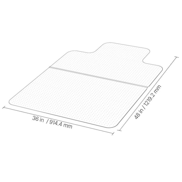 36 x 48 in. Chair Mat with Lip Office Chair Mat for Low Pile Carpeted Floors, Plastic Floor Protector Clear Indoor