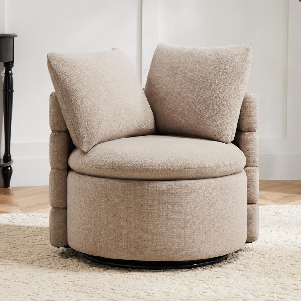 Spruce & Spring Daniel Grey Performance Fabric Swivel Accent Chair ...