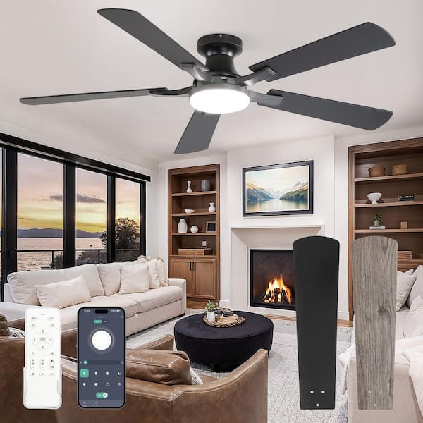 Yika Clearance Fans LED Ceiling Fans With Lights Reversible Remote, 6