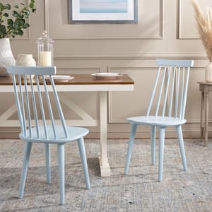 Burris Pale Blue 16.1 in. Wood Dining Chair (Set of 2)