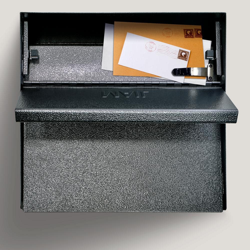 Galaxy Black Steel Lockable Wall-Mount Mailbox