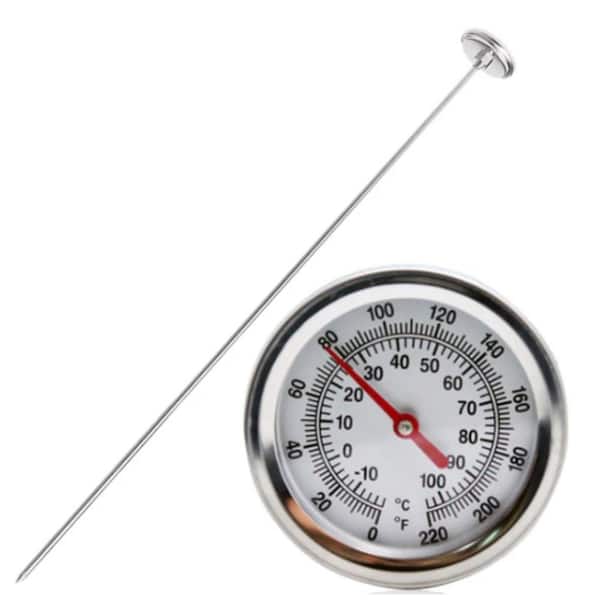 ITOPFOX 500 mm Long Stainless Steel Probe Compost Soil Thermometer Instant Read 10°C to 100°C Measurement for Garden