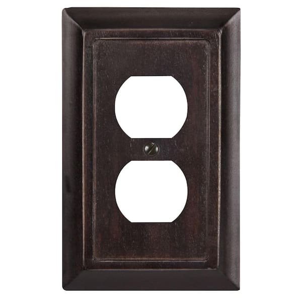 AMERELLE Brown 1-Gang Duplex Outlet Wall Plate