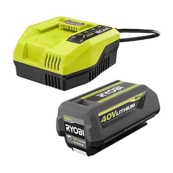 RYOBI 40V Lithium-Ion 4.0 Ah Battery and Fast Charger Kit