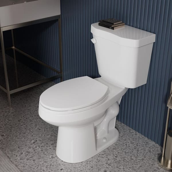 ANZZI 2-Piece Ceramic Glazed Elongated Toilet in White with Soft