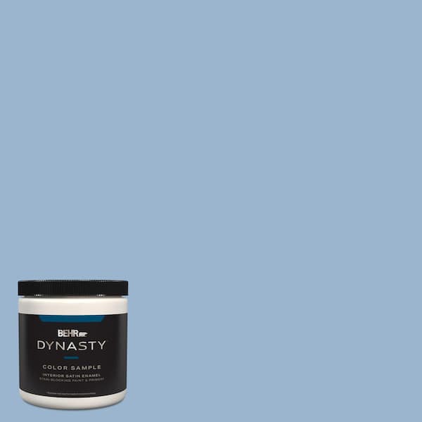 BEHR DYNASTY 8 oz. #PPU14-10 Blue Suede Satin Enamel Stain-Blocking  Interior/Exterior Paint and Primer Sample DY62016 - The Home Depot