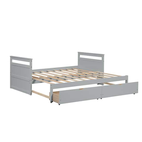 Donason Gray Twin Daybed Can Be Expanded and 2 Drawers