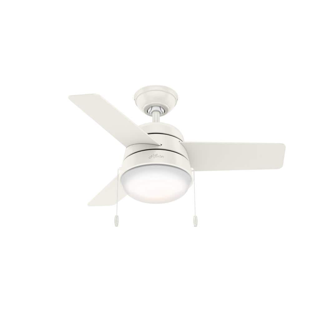 Hunter Aker 36 in. LED Indoor Fresh White Ceiling Fan with Light 59301  The Home Depot