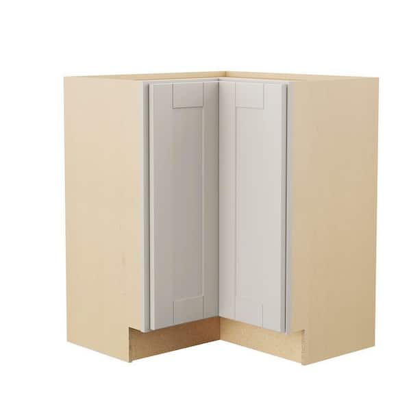 Shaker 28.5 in. W x 16.5 in. D x 34.5 in. H Assembled Lazy Susan Corner Base Kitchen Cabinet in Dove Gray