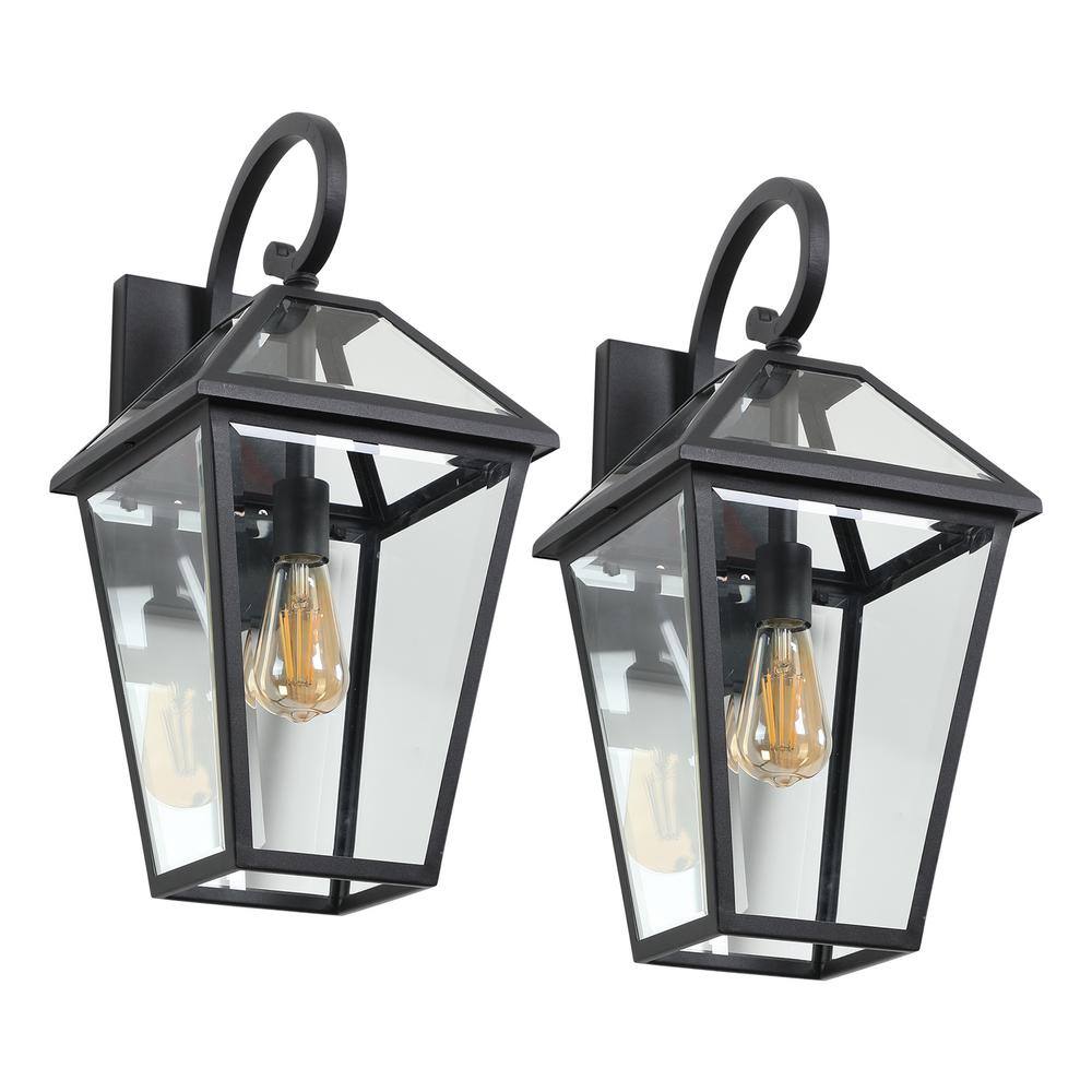 21 in. Black Outdoor Retro Hardwired Wall Lantern Scone with No Bulbs Included (2-Pack) price history on PriceWatchPro