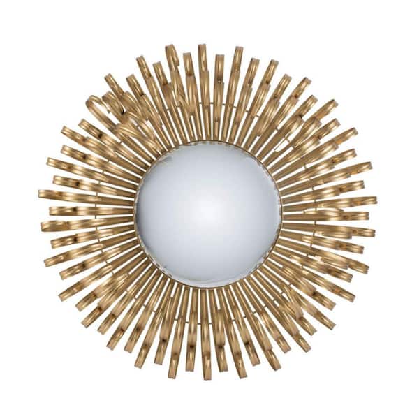 Anky 27 in. W x 27 in. H Iron Framed Gold Wall Mounted Decorative Mirror