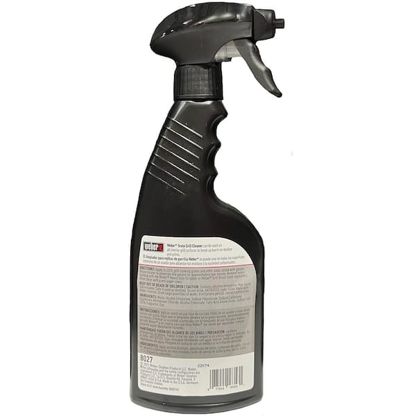 Grill Cleaner Spray - Professional Strength Degreaser - Non Toxic 16 oz  Cleanser By Weber Cleaners