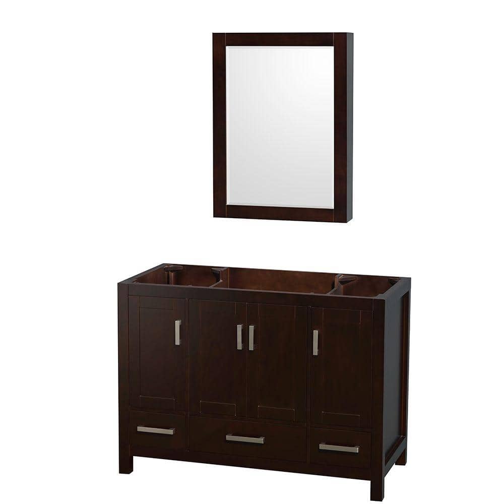 Sheffield Espresso 47" Solid Wood Bathroom Vanity with Medicine Cabinet