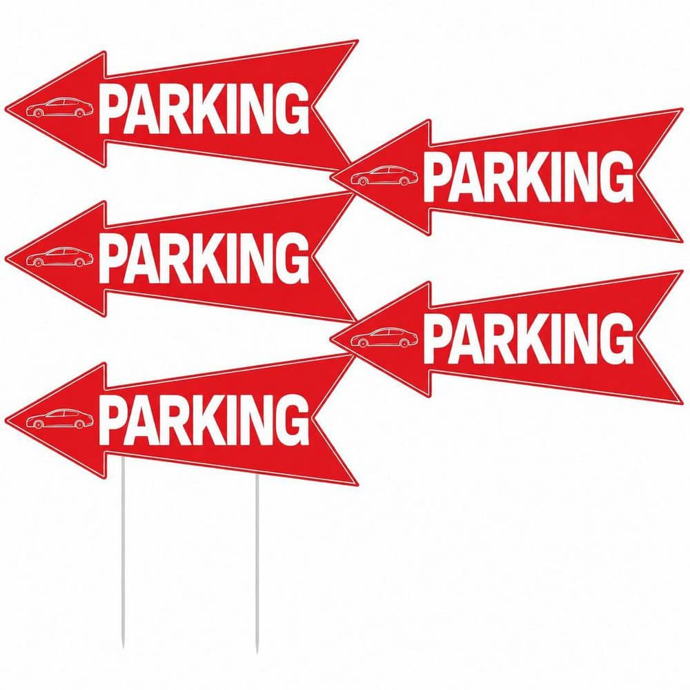 5 Pack Double Sided Corrugated Plastic Arrow Parking Sign Waterproof Red White Directional Outdoor Parking Sign price history on PriceWatchPro