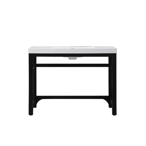 42 in. W x 22 in. D x 32 in. H ADA Bath Vanity in Black with White Resin Top