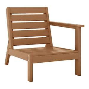 Birchwood Outdoor Patio Deep Seating HDPE Lounge Chair with Right Facing Arm in Teak