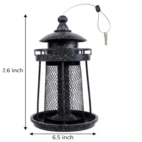 Unbranded - Hanging for Standard Squirrel Resistant Bird Feeder, 1.9 lbs. Seed Capacity, Black