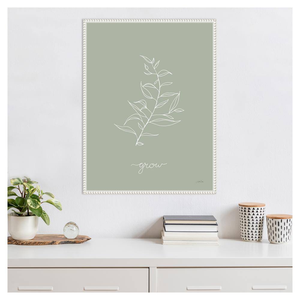 Sylvie Beaded White Framed Botanical Canvas Wall Art