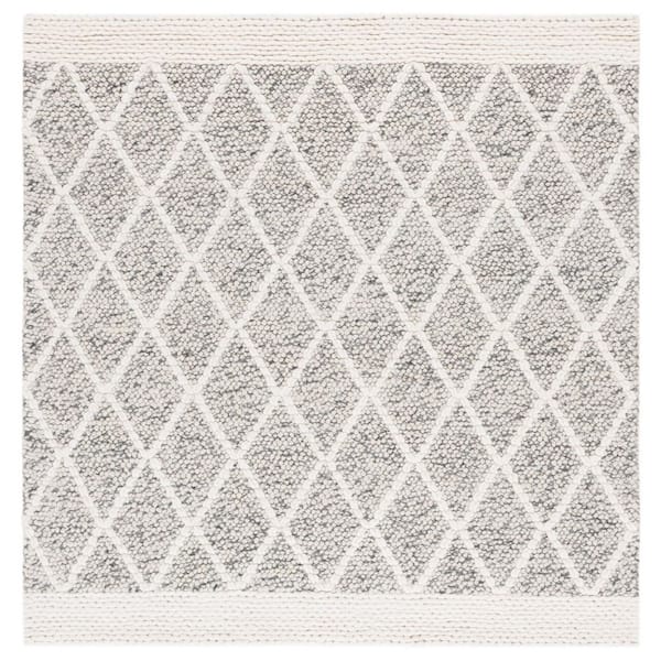 Natura 6 ft. x 6 ft. Gray/Ivory Geometric Diamond Square Area Rug